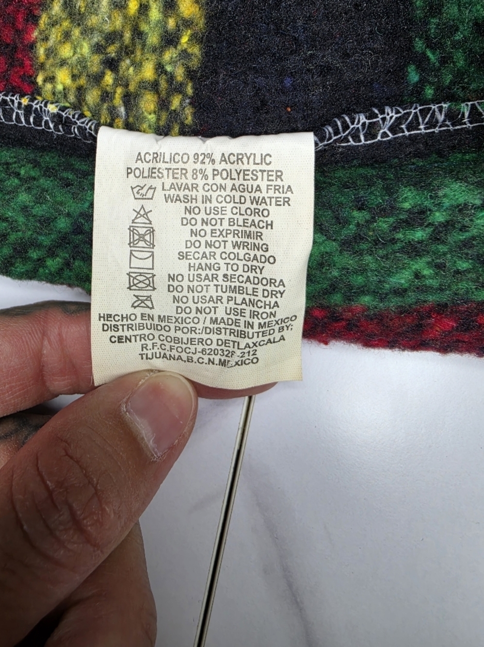 RASTA Hooded Poncho Size SM - Picture 2 of 2